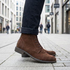 9425 מגף עור חום זמש